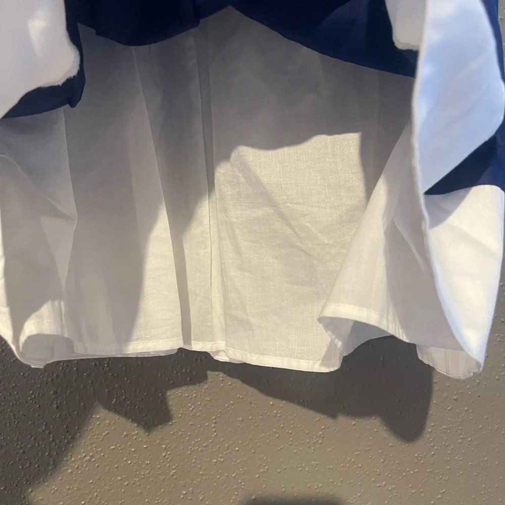 Dressed up by Gymboree Navy and White Kids Dress with Bow